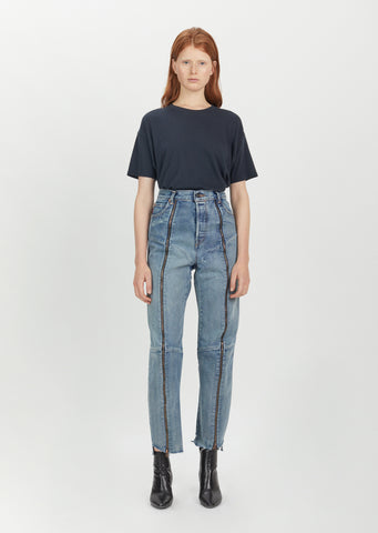 Zipped Biker Jeans