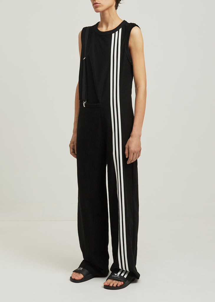 3-Stripes Sleeveless Cotton-Piqué Jumpsuit