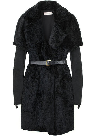 Suede Fur Propeller Coat