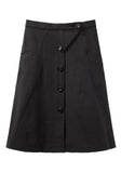 Button Front A-Line Skirt