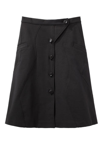 Button Front A-Line Skirt