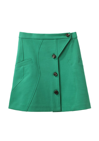 Button Front Mini Skirt