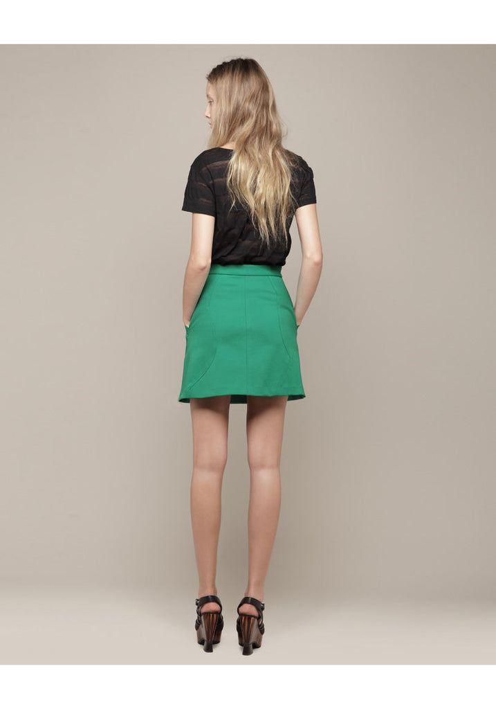 Button Front Mini Skirt