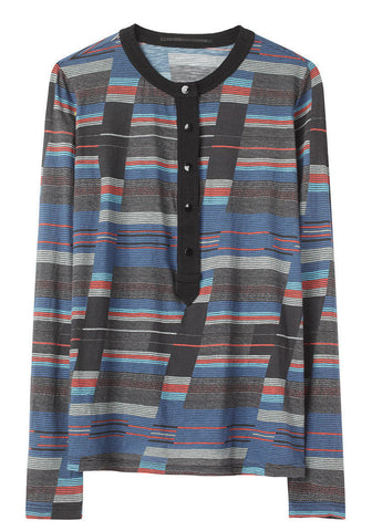 Contrasting Stripe Henley