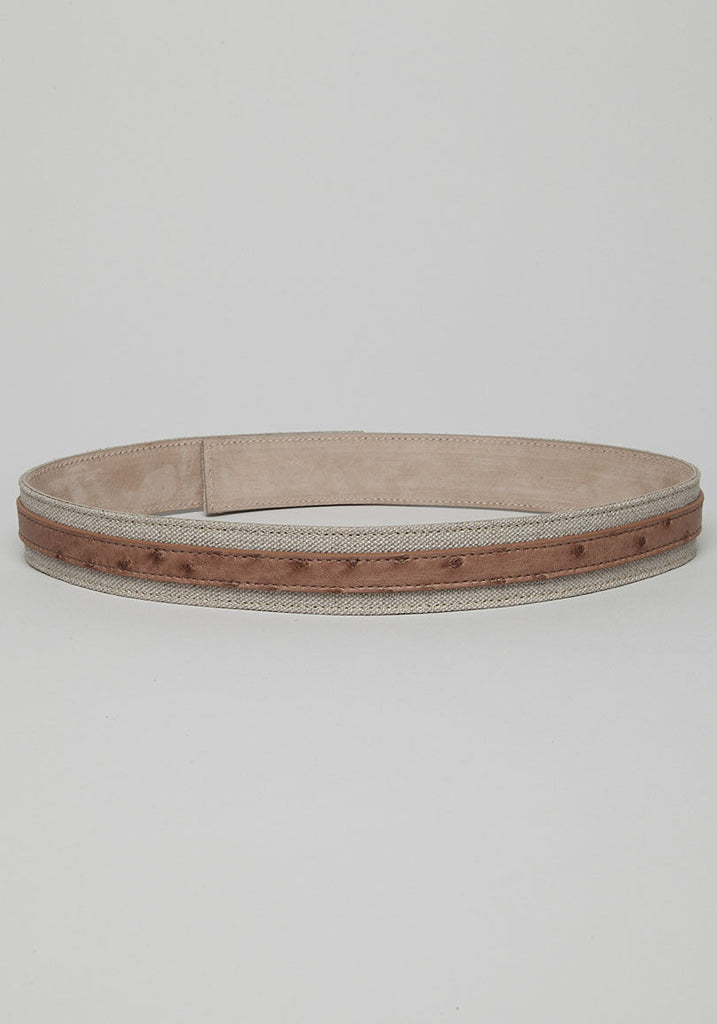 Leather Belt On Linen