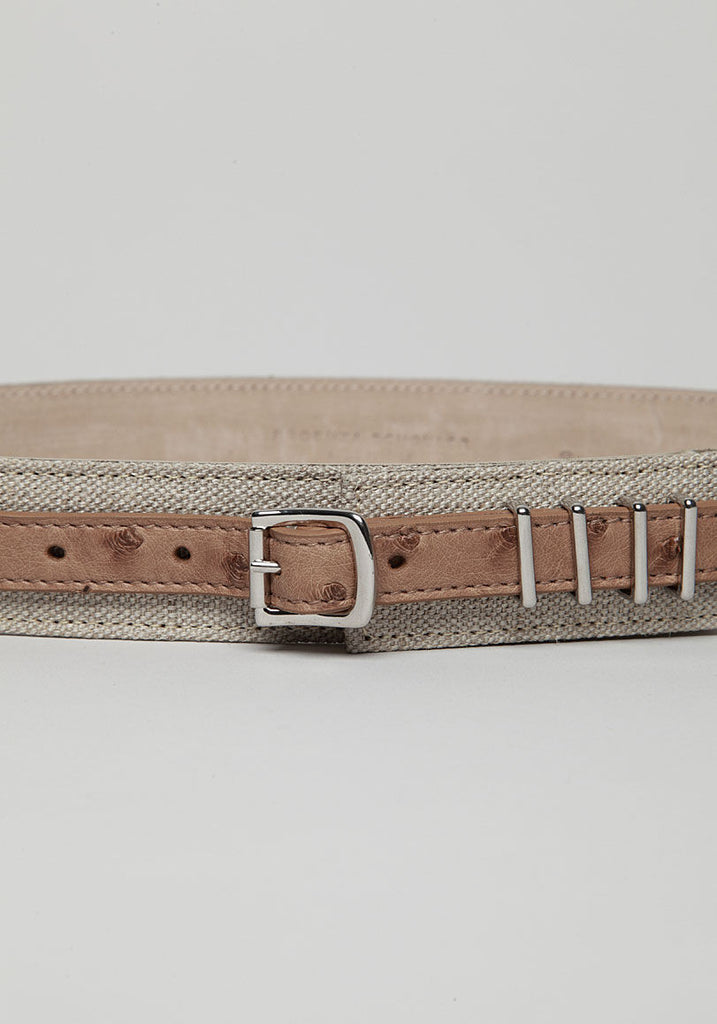 Leather Belt On Linen