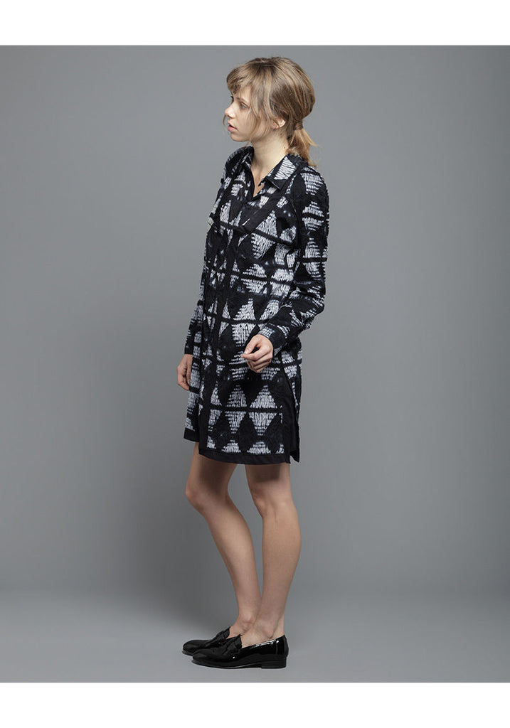 Long Sleeved Voile Shirtdress
