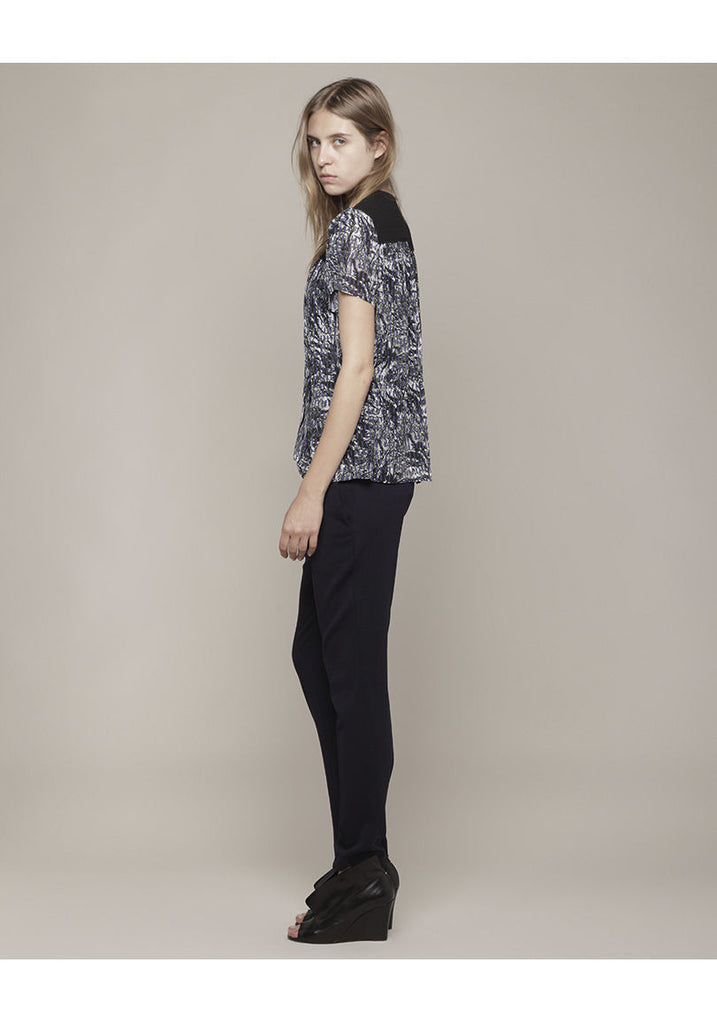 Printed Top with Contrasting Yoke