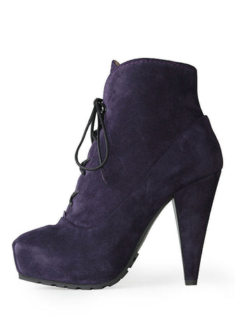 Suede Lace-Up Bootie