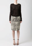 Tweed Chiffon Straight Skirt