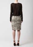 Tweed Chiffon Straight Skirt