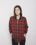 Oversized Plaid Flight Jacket