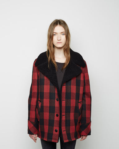 Plaid Sherpa Lined Jacket