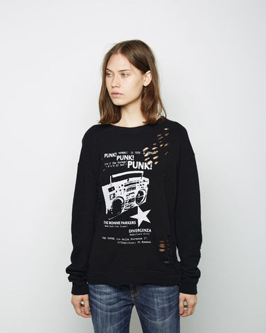 Shredded Graphic Sweatshirt