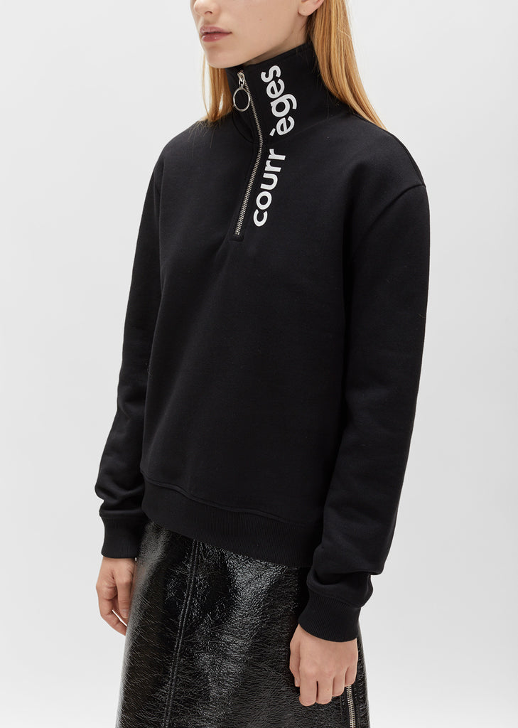 Zipped Neck Logo Sweatshirt