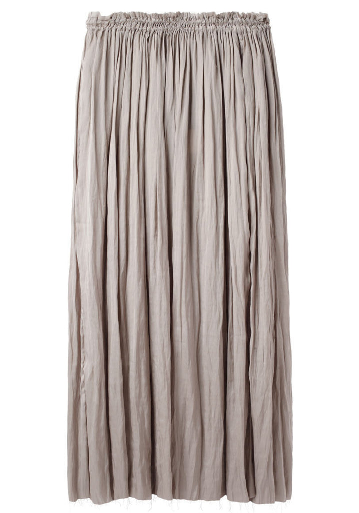 Liquid Satin Long Shirred Skirt