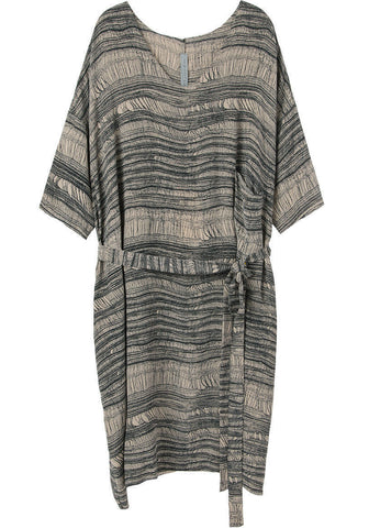 Shred Print Silk Dress