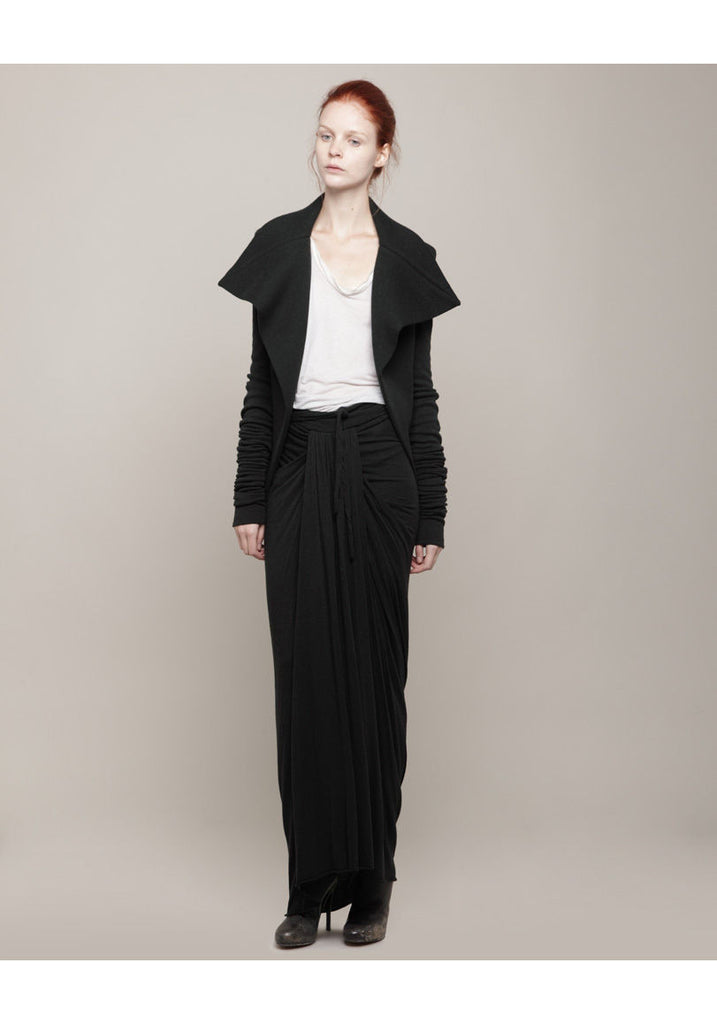 Long Pleated Front Skirt
