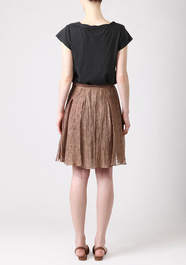 Pleated Metallic Skirt