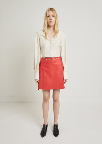 Shirin Nappa Leather Wrap Skirt