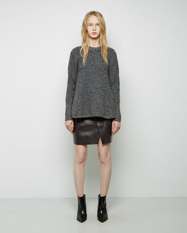 Kay Leather Wrap Miniskirt
