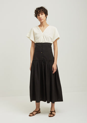 Lantan Pleated Cotton Skirt