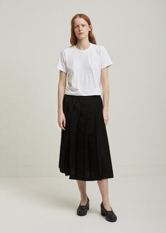 Mohair Wool Tropical Formal Pleated Skirt