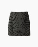 Zebra Print Woolen Mini Skirt