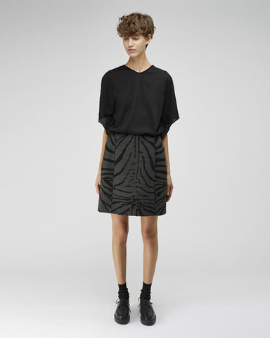 Zebra Print Woolen Mini Skirt