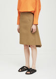 Cotton A-Line Midi Skirt
