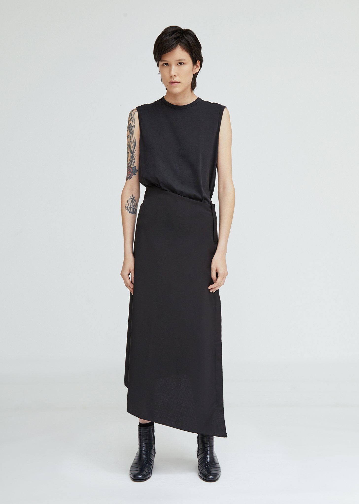 Loro Piana Asymmetrical Long Skirt - X-Small / Black