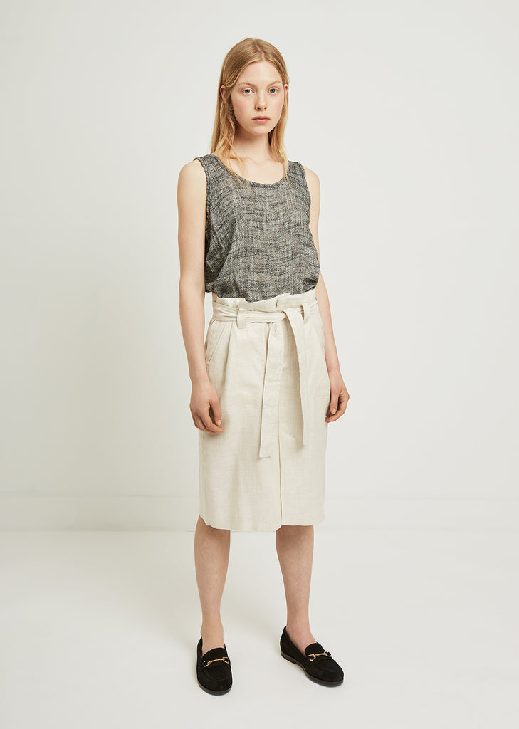 Krissy Linen Blend Belted Skirt