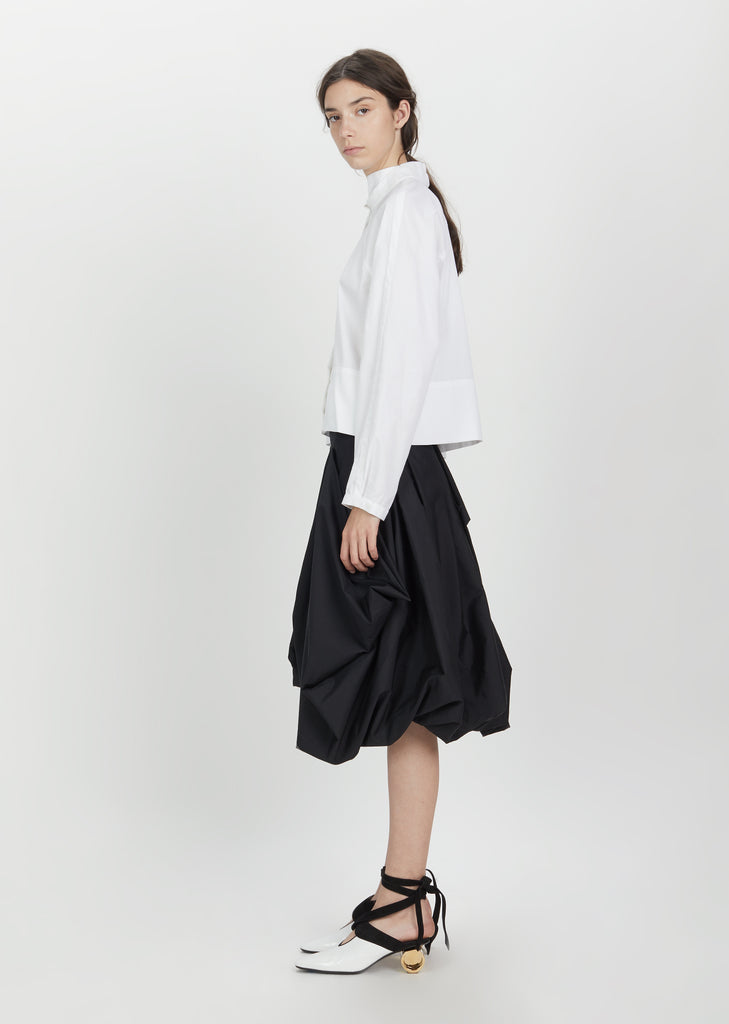 Pleated Drape Pocket Skirt