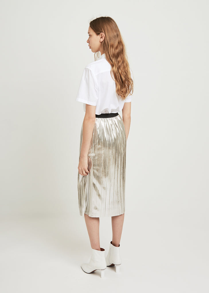 Fronne Metallic Pleated Skirt