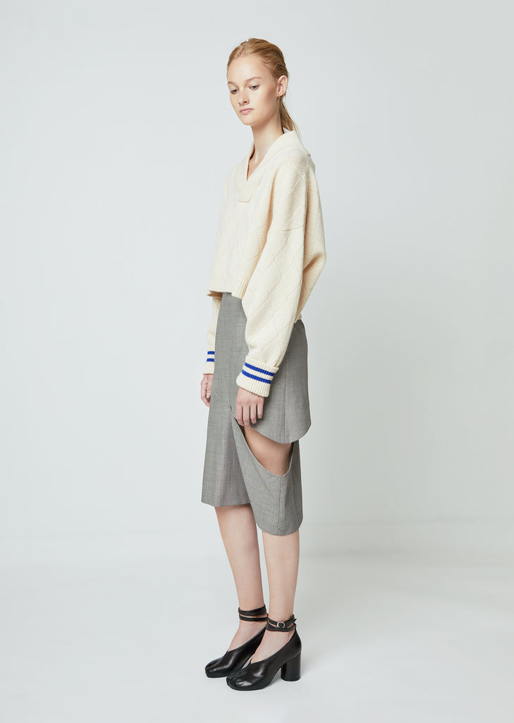 Pied De Poule Wool Skirt