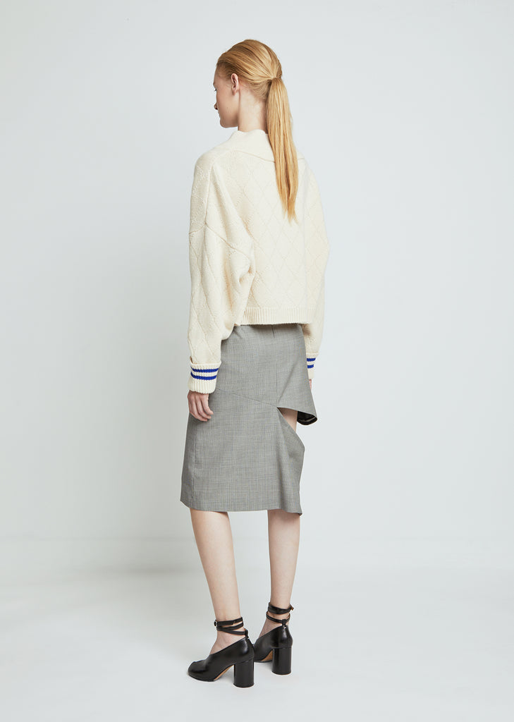 Pied De Poule Wool Skirt