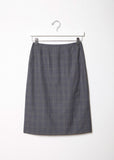 Merino Check Pencil Skirt