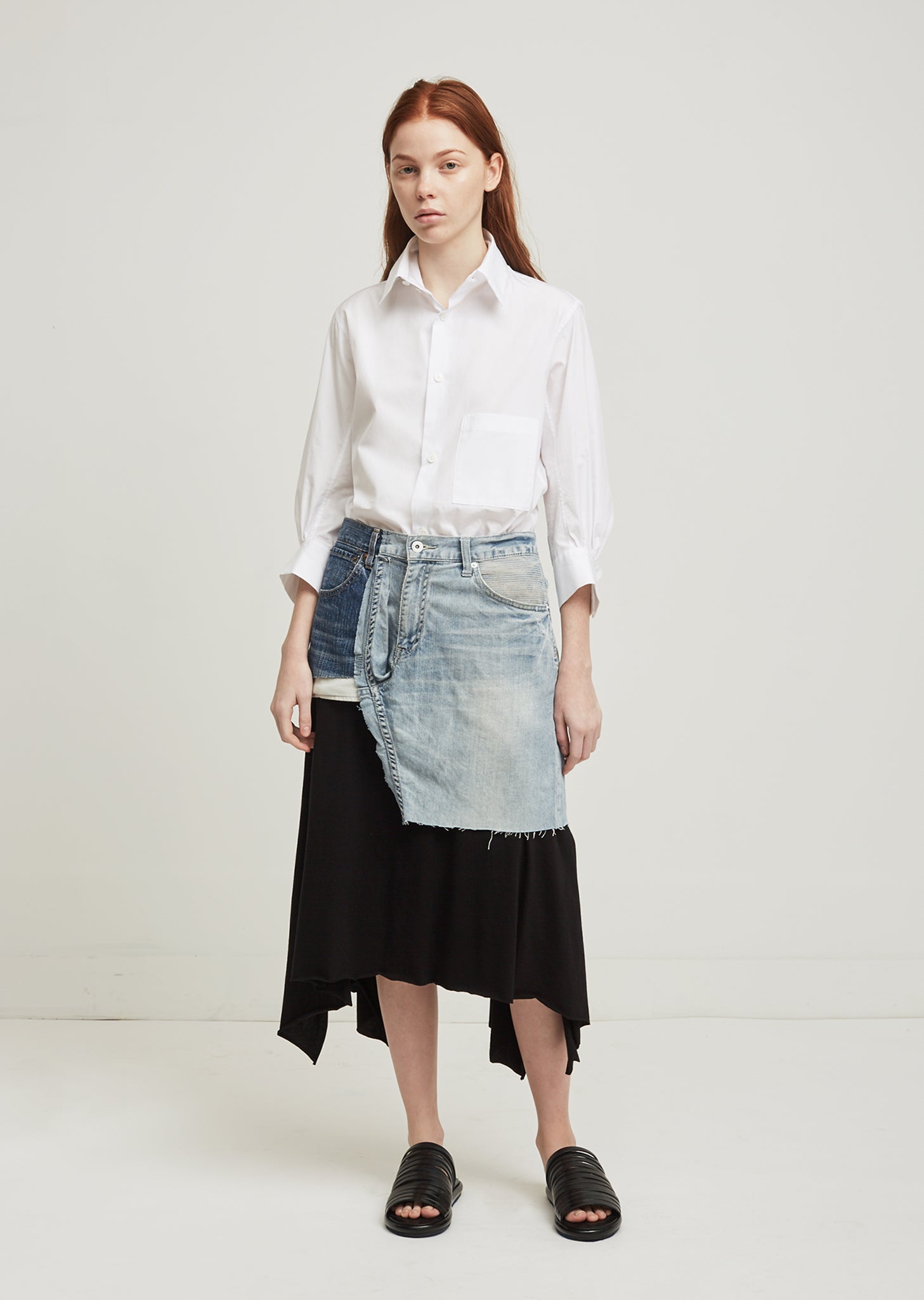 Custom Remake Denim Skirt by Nocturne #22- La Garçonne