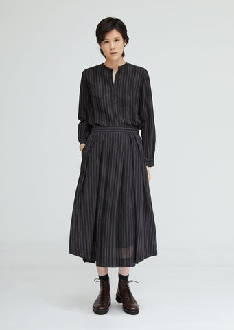 Cotton Linen Stripe Skirt