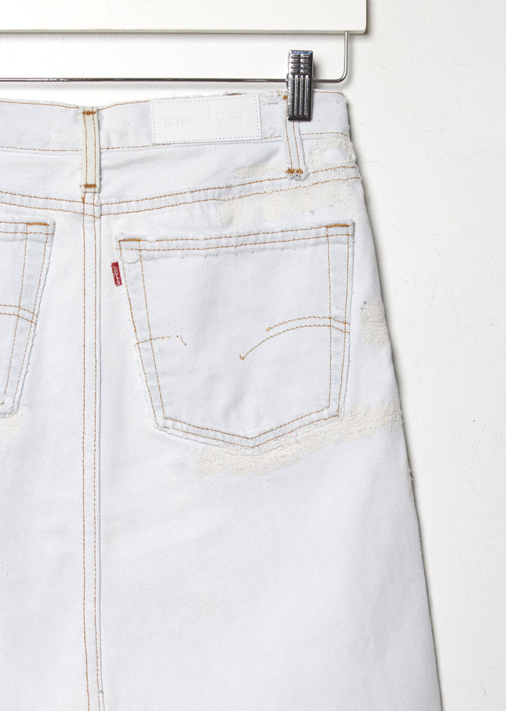 X Levi's High Waisted White Out Skirt