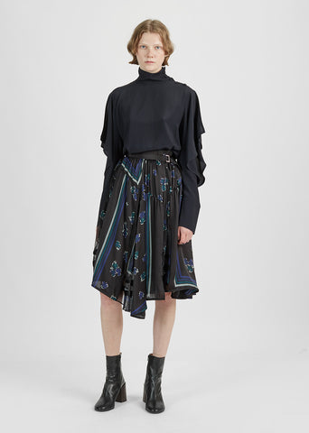 Geometric Flower Print Skirt