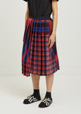 Plaid Mix Pleated Skirt