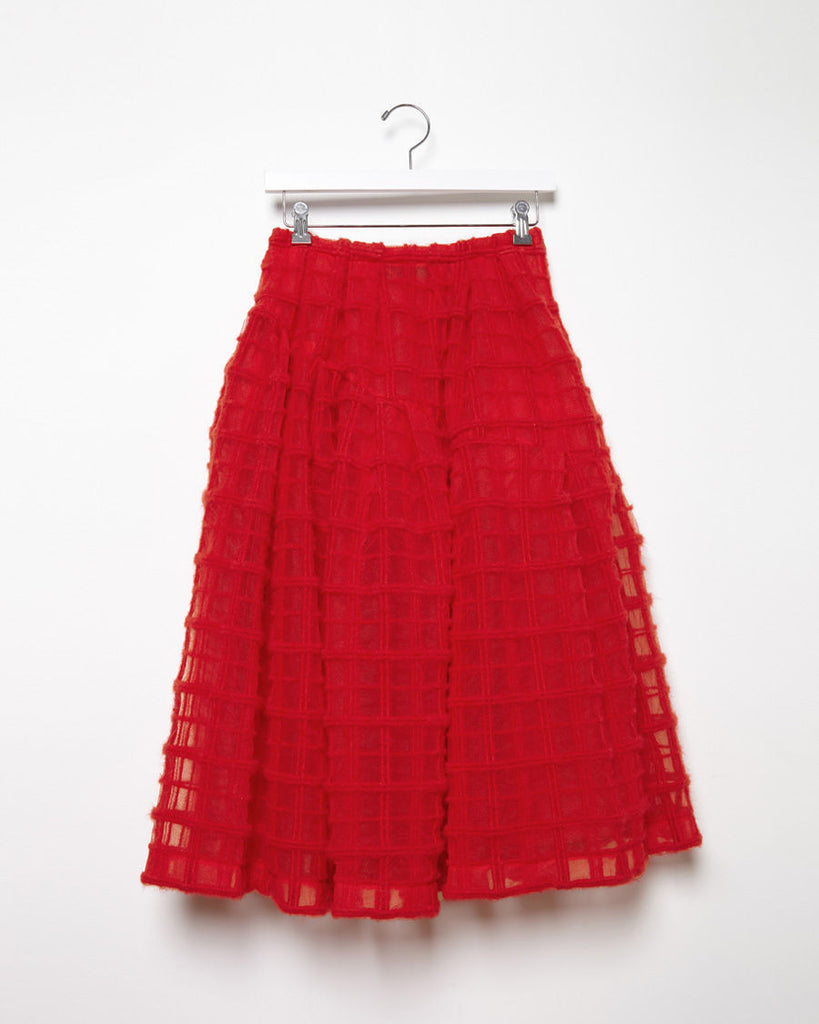 Wool Embroidered Tulle Skirt