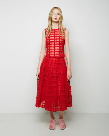 Wool Embroidered Tulle Skirt