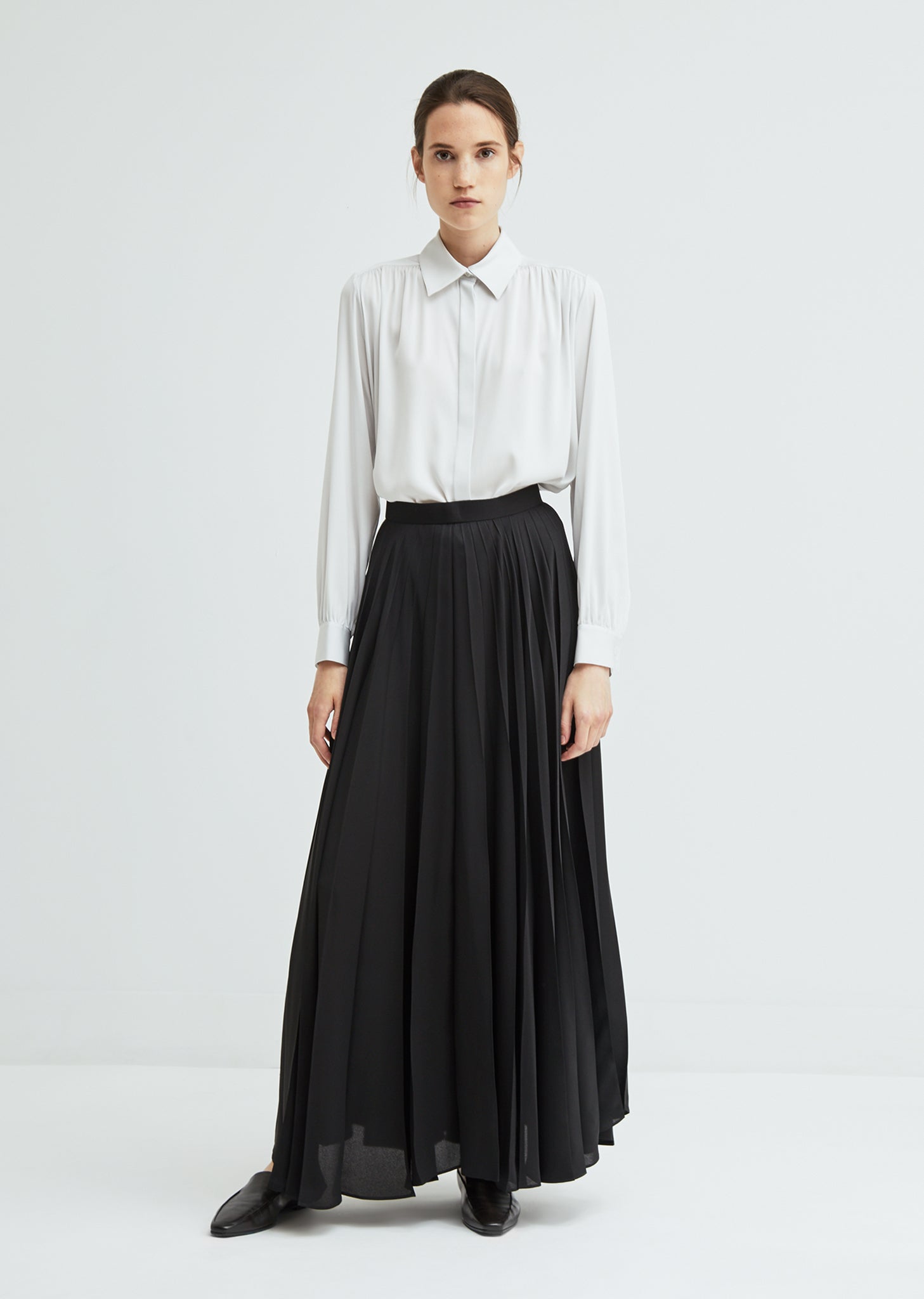 Vailen Satin Pleated Maxi Skirt by The Row– La Garçonne