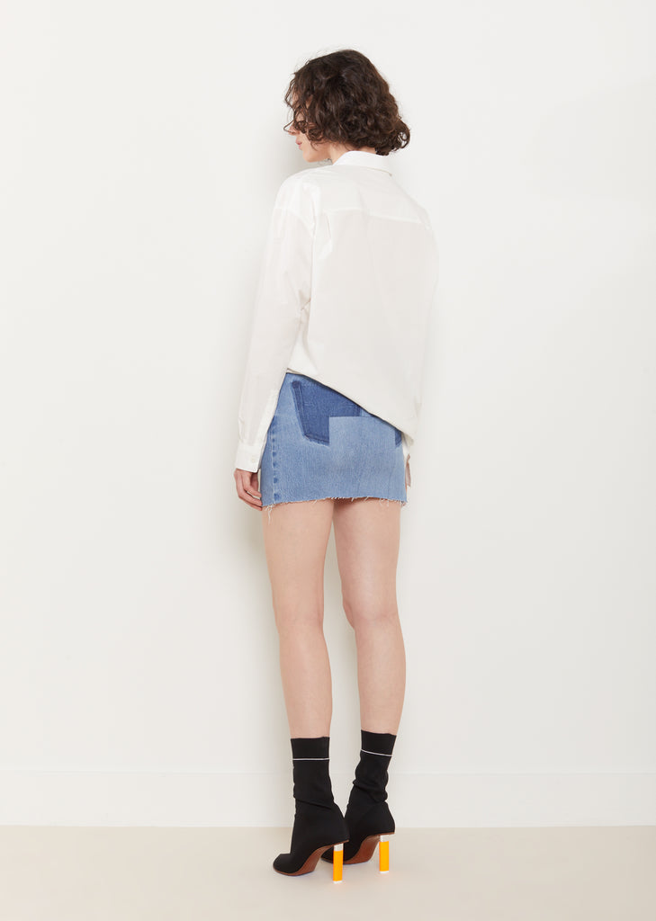 Reconstructed Denim Mini Skirt