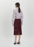 Milanesa Stitched Wool Pencil Skirt