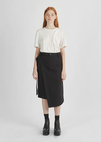 Cotton Angled Wrap Skirt