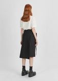 Cotton Angled Wrap Skirt