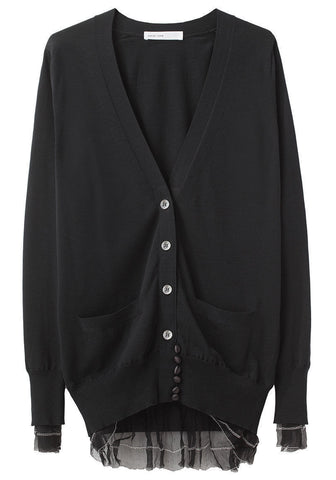 Cardigan With Chiffon Tail